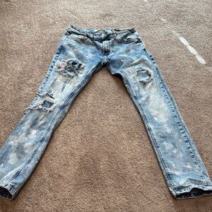 Stylish Distressed Blue Skinny Jeans